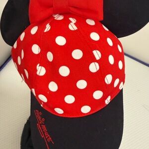 Disney Pink & Black Polka Dot Minnie Ear Hat